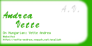 andrea vette business card